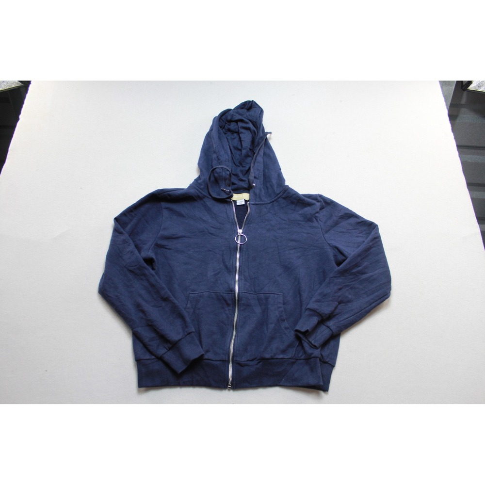 Roebuck & Co Full Zip Hoodie Women Medium Navy Blue Excellent Ring Pull Zipper